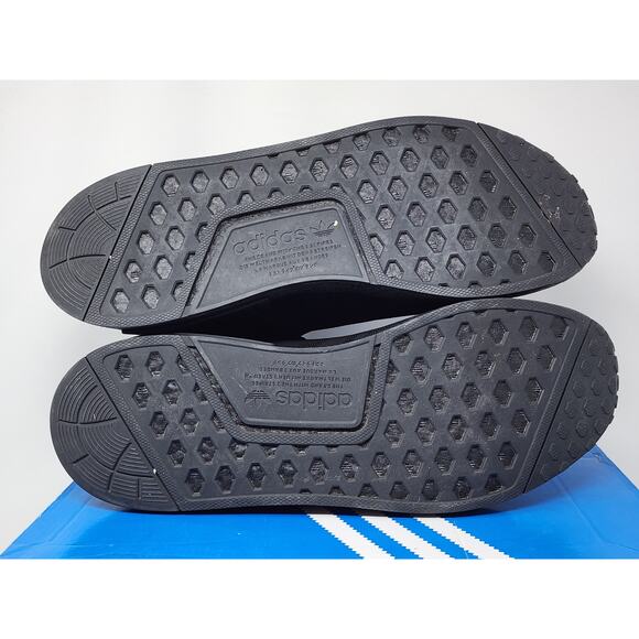 Adidas NMD_R1 Primeblue TRIPLE BLACK GZ9256 Size 13 WORN - Picture 7 of 8
